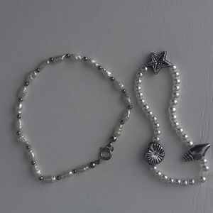 3/20$ Silver and White Pearl Bracelet Set
